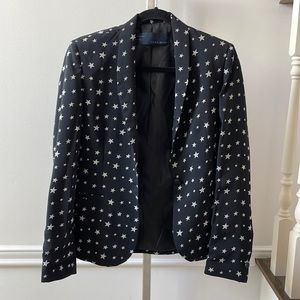 Zara star print blazer in black/white sz L